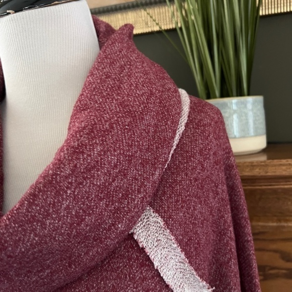 12PM By Mon Ami Women's Maroon Funnel Cowl Neck Pullover Sweater Sz. M - Picture 4 of 10